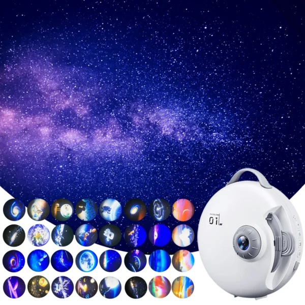 32 IN 1 Galaxy Star Projector Starry Sky Night Light Rechargeable Rotating Nightlights For Decorative Luminaires Children's Gift